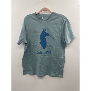 NWT CotoPaxi Llama T-Shirt Mens Medium Sea Spray Crew Neck Short Sleeve Pullover